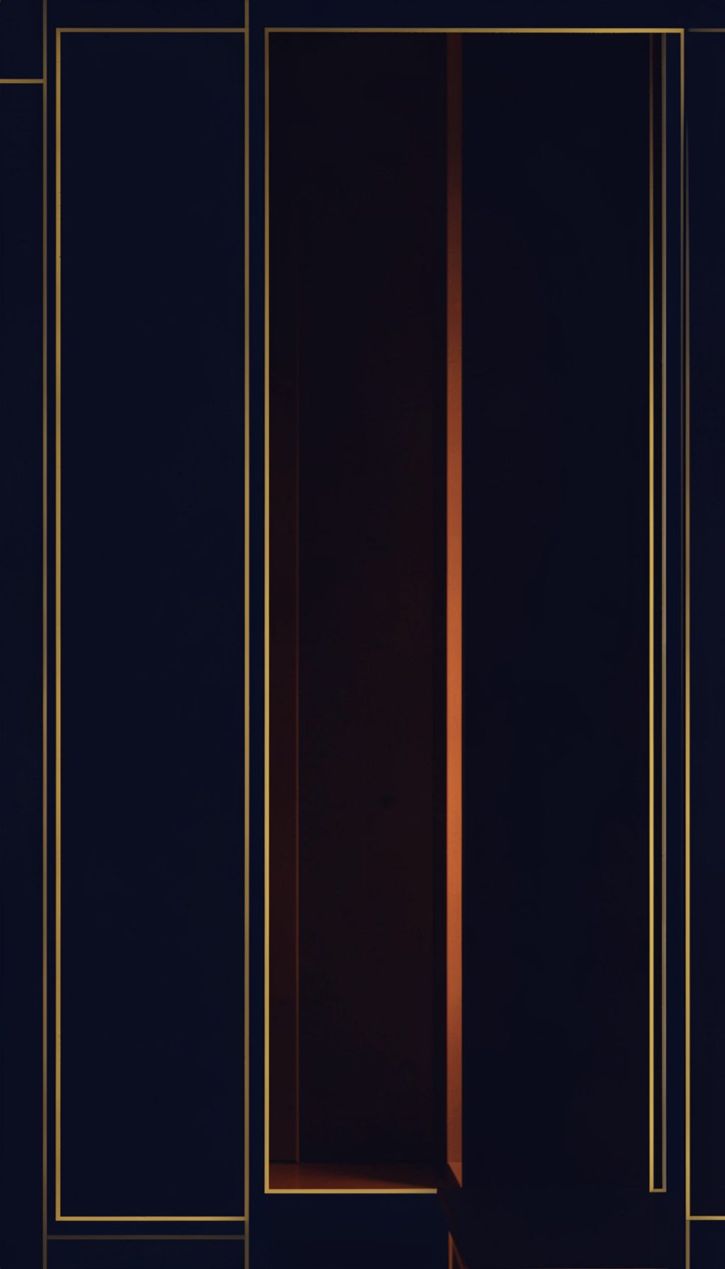 A book-cover-style image with deep navy and gold tones, elegant and literary